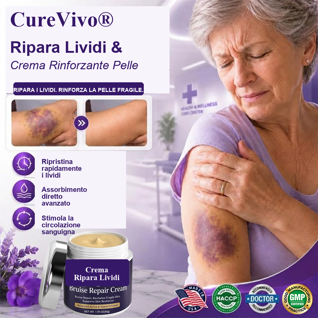 👨‍🔬💥 OLTRE 100MILA PEZZI VENDUTI💕 - Crema Riparativa Contro Lividi e Tonificante Per la Pelle CureVivo®-cod802