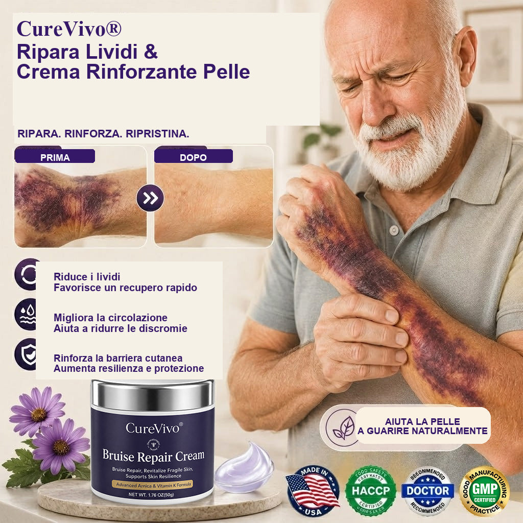👨‍🔬💥 OLTRE 100MILA PEZZI VENDUTI💕 - Crema Riparativa Contro Lividi e Tonificante Per la Pelle CureVivo®-cod802