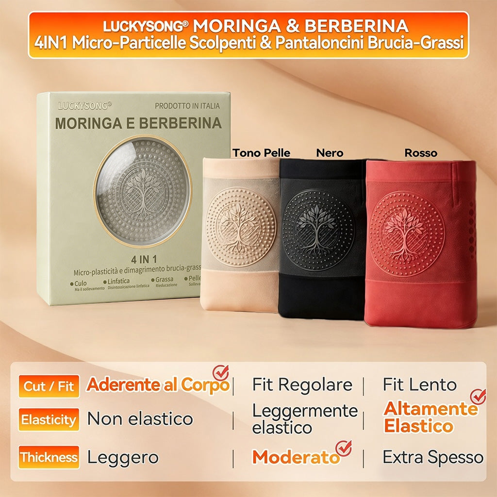 *Negozio Ufficiale ✅👨‍🔬LUCKYSONG® | Pantaloncini Modellanti 4-in-1 con Microparticelle di Moringa e Berberina|Pagamento alla consegna-Cod.06110