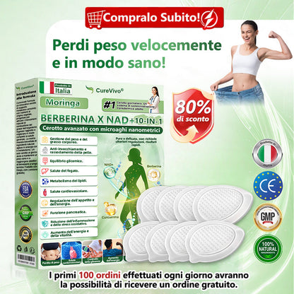 Negozio Ufficiale🐟🐳CureVivo® Moringa · Berberina × NAD+ 10-in-1 Cerotto Avanzato ai Nano Microaghi 🇮🇹 (Una volta al giorno, cambiamenti visibili in 7 giorni) ✅ Per sovrappeso, pelle flaccida, diabete,    apnea notturna, problemi articolari e altro🎎